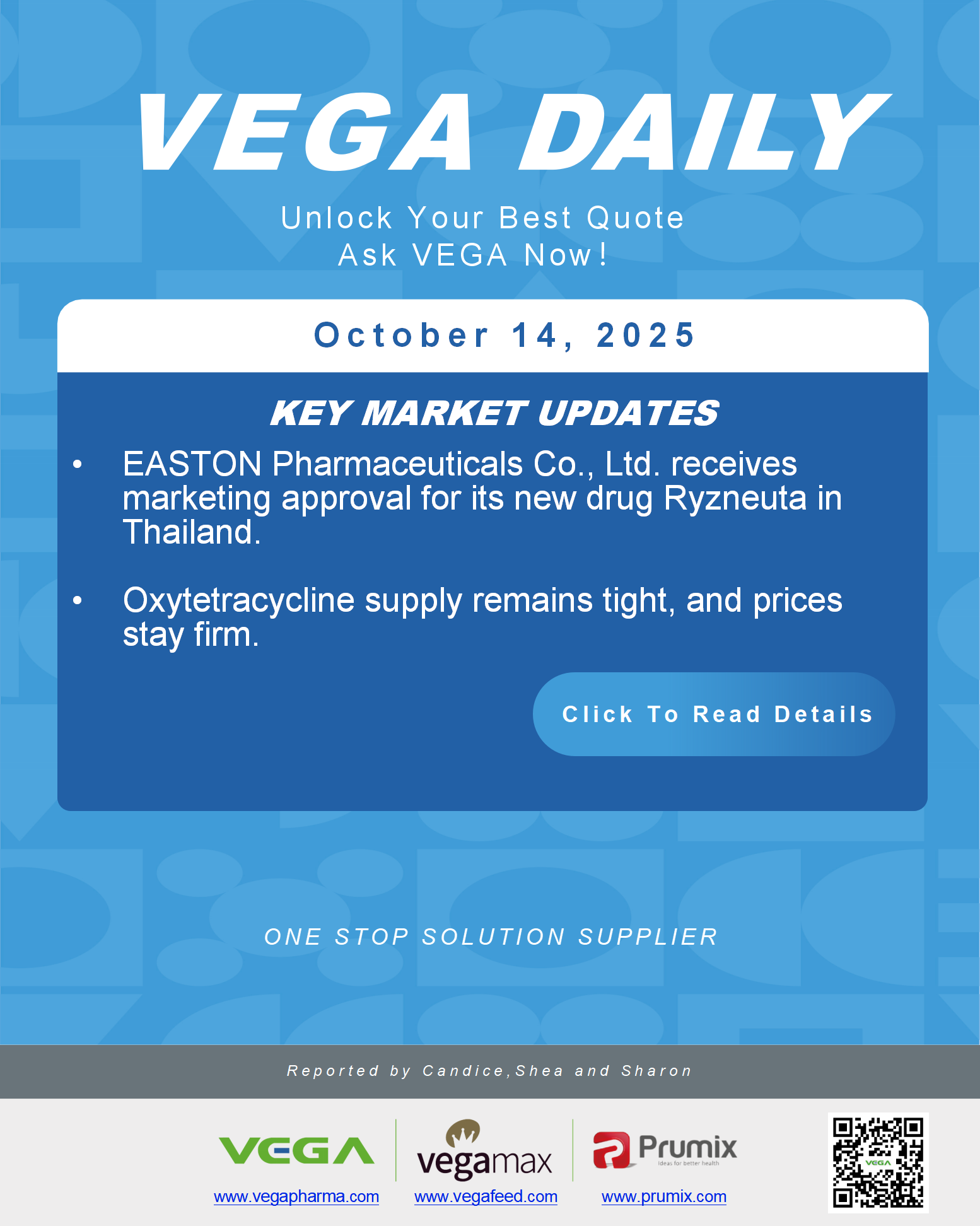 VEGA Daily Dated on October 14th 2025 Vitamin Amino Acid APl Food Additives.png VEGA Daily Dated on October 14th 2025 Vitamin Amino Acid APl Food Additives.png